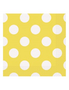 Guardanapos Amarelo Bolas|25cm